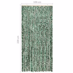 vidaXL Insect Curtain Green and White 100x220 cm Chenille Doorway Screen Blind - Additional view 5