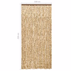 vidaXL Insect Curtain Beige and Brown 100x220 cm Chenille Doorway Screen Blind - Additional view 5