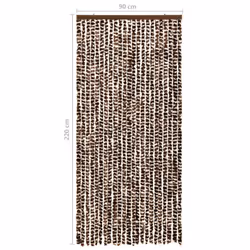 vidaXL Insect Curtain Brown and White 90x220 cm Chenille Doorway Screen Blind - Additional view 5