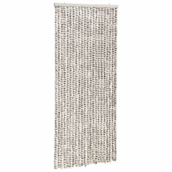 vidaXL Insect Curtain Light and Dark Grey 90x220 cm Chenille Doorway Screen