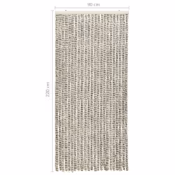 vidaXL Insect Curtain Light and Dark Grey 90x220 cm Chenille Doorway Screen - Additional view 5