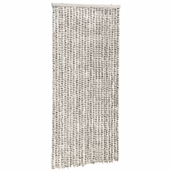 vidaXL Insect Curtain Light and Dark Grey 100x220 cm Chenille Doorway Screen