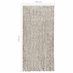vidaXL Insect Curtain Light and Dark Grey 100x220 cm Chenille Doorway Screen - Additional view 5