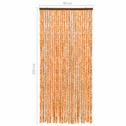 vidaXL Insect Curtain Ochre and White 90x220 cm Chenille Doorway Screen Blind - Additional view 5