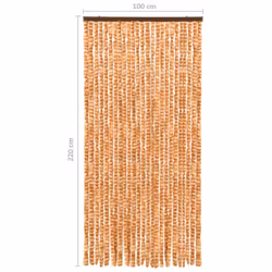 vidaXL Insect Curtain Ochre and White 100x220 cm Chenille Doorway Screen Blind - Additional view 5