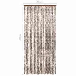 vidaXL Insect Curtain Taupe and White 90x220 cm Chenille Doorway Screen Blind - Additional view 5