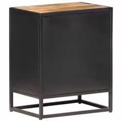 vidaXL Rough Mango Wood Bedside Cabinet Natural Cane Nightstand Furniture - Additional view 6
