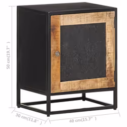 vidaXL Rough Mango Wood Bedside Cabinet Nightstand Coffee Table Home Furniture - Additional view 6
