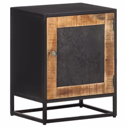 vidaXL Rough Mango Wood Bedside Cabinet Nightstand Coffee Table Home Furniture - Additional view 7