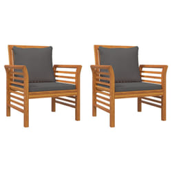 VidaXL 312138 outdoor chair Terrace Padded seat Acacia wood Grey