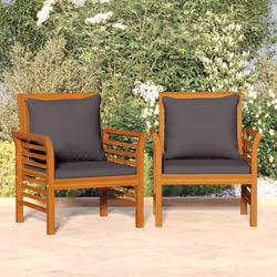 VidaXL 312138 outdoor chair Terrace Padded seat Acacia wood Grey