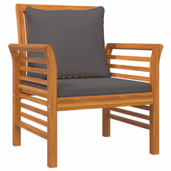 VidaXL 312138 outdoor chair Terrace Padded seat Acacia wood Grey