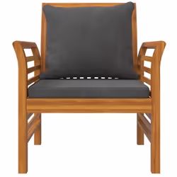 VidaXL 312138 outdoor chair Terrace Padded seat Acacia wood Grey - Additional view 5