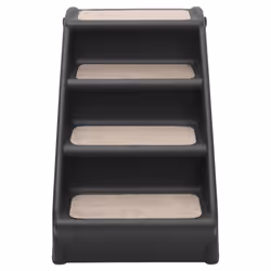 vidaXL Folding Dog Stairs Black Non-skid Pet Furniture Puppy Step Ladder Ramp