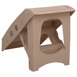 vidaXL Folding Dog Stairs Brown Non-skid Pet Furniture Puppy Step Ladder Ramp - Additional view 4
