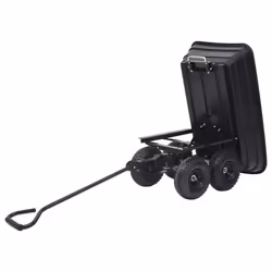 vidaXL Garden Tipping Hand Cart Hand Truck Wheelbarrow 300 kg 75L Black/Green - black - Additional view 10