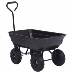 vidaXL Garden Tipping Hand Cart Hand Truck Wheelbarrow 300 kg 75L Black/Green - black - Additional view 2