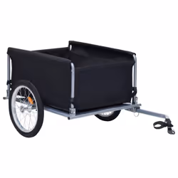 vidaXL Bike Trailer Cargo Bike Wagon Kids Bicycle Trailer Black and Red 65 kg - Additional view 2