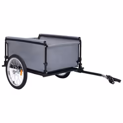 vidaXL Bike Trailer Cargo Bike Wagon Bicycle Trailer Black and Blue 65 kg - Additional view 4