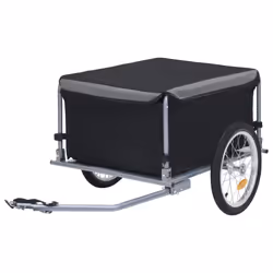 vidaXL Bike Trailer Cargo Bike Wagon Bicycle Trailer Black and Grey 65 kg