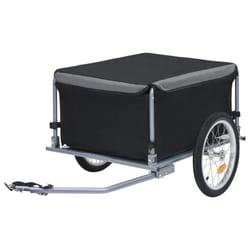 vidaXL Bike Trailer Cargo Bike Wagon Bicycle Trailer Black and Grey 65 kg