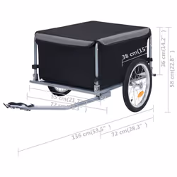 vidaXL Bike Trailer Cargo Bike Wagon Bicycle Trailer Black and Grey 65 kg - Additional view 5