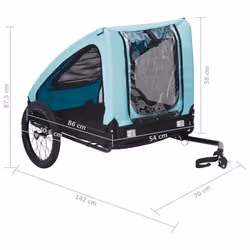 vidaXL Pet Bike Trailer Dog Carrier Stroller Bicycle Trailer Blue and Black