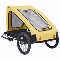 vidaXL Pet Bike Trailer Dog Carrier Stroller Bicycle Trailer Yellow and Black