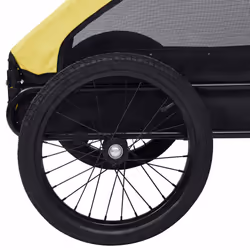 vidaXL Pet Bike Trailer Dog Carrier Stroller Bicycle Trailer Yellow and Black - Additional view 7