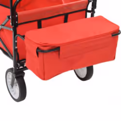 vidaXL Folding Hand Trolley with Canopy Steel Red Transport Cart Garden Truck - Additional view 4