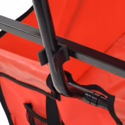 vidaXL Folding Hand Trolley with Canopy Steel Red Transport Cart Garden Truck - Additional view 5