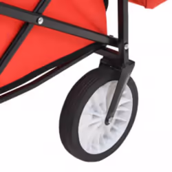 vidaXL Folding Hand Trolley with Canopy Steel Red Transport Cart Garden Truck - Additional view 7