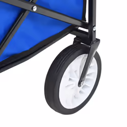 vidaXL Folding Hand Trolley with Canopy Steel Blue Transport Cart Garden Truck - Additional view 5