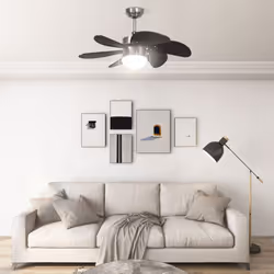 vidaXL Ceiling Fan with Light Dark Brown Ventilator Climate Control Accessory