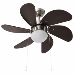 vidaXL Ceiling Fan with Light Dark Brown Ventilator Climate Control Accessory