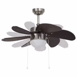 vidaXL Ceiling Fan with Light Dark Brown Ventilator Climate Control Accessory - Additional view 4