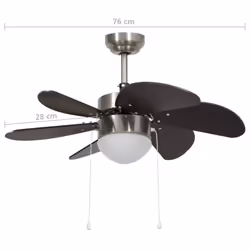 vidaXL Ceiling Fan with Light Dark Brown Ventilator Climate Control Accessory - Additional view 6