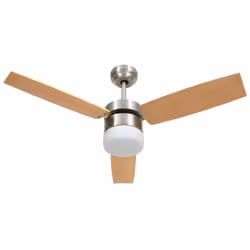 vidaXL Ceiling Fan with Light and Remote Control Light Brown Summer Ventilator