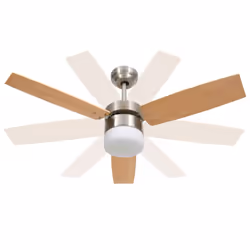 vidaXL Ceiling Fan with Light and Remote Control Light Brown Summer Ventilator