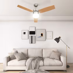 vidaXL Ceiling Fan with Light and Remote Control Light Brown Summer Ventilator - Additional view 4