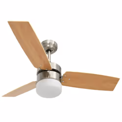 vidaXL Ceiling Fan with Light and Remote Control Light Brown Summer Ventilator - Additional view 5