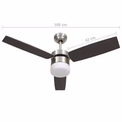 vidaXL Ceiling Fan with Light and Remote Control Dark Brown Summer Ventilator