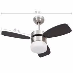 vidaXL Ceiling Fan with Light and Remote Control Dark Brown Ventilator Summer