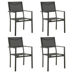 VidaXL 313078 outdoor chair Terrace Steel, Textile Black