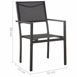 VidaXL 313078 outdoor chair Terrace Steel, Textile Black - Additional view 8