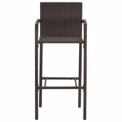 VidaXL 313454 outdoor chair Terrace Polyrattan, Steel Brown