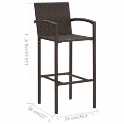 VidaXL 313454 outdoor chair Terrace Polyrattan, Steel Brown - Additional view 8