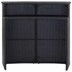 vidaXL Garden Bar Table Black Poly Rattan Outdoor Furniture Pub Counter Desk