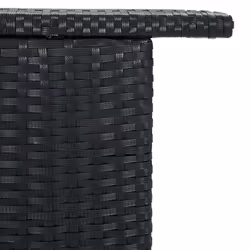 vidaXL Garden Bar Table Black Poly Rattan Outdoor Furniture Pub Counter Desk - Additional view 6