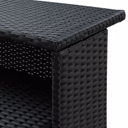 vidaXL Garden Bar Table Black Poly Rattan Outdoor Furniture Pub Counter Desk - Additional view 7